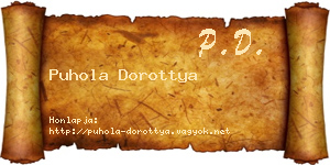 Puhola Dorottya névjegykártya